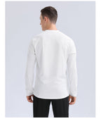 Mens Sports Workout 100%Polyester  Long Sleeve Shirt 9155 print logo 22