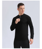 Mens Sports Workout 100%Polyester  Long Sleeve Shirt 9155 print logo 23