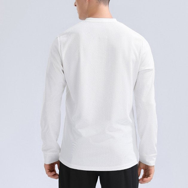 Mens Sports Workout 100%Polyester  Long Sleeve Shirt 9155 print logo 16