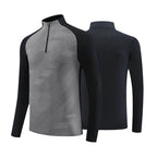 Mens Gym Training 92%Polyester 8%Spandex Quarter Zip Shirt 9156 print logo 13