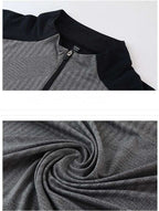 Mens Gym Training 92%Polyester 8%Spandex Quarter Zip Shirt 9156 print logo 21