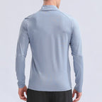 Mens Gym Training 92%Polyester 8%Spandex Quarter Zip Shirt 9156 print logo 2