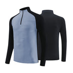 Mens Gym Training 92%Polyester 8%Spandex Quarter Zip Shirt 9156 print logo 3