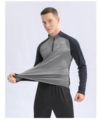 Mens Gym Training 92%Polyester 8%Spandex Quarter Zip Shirt 9156 print logo 20