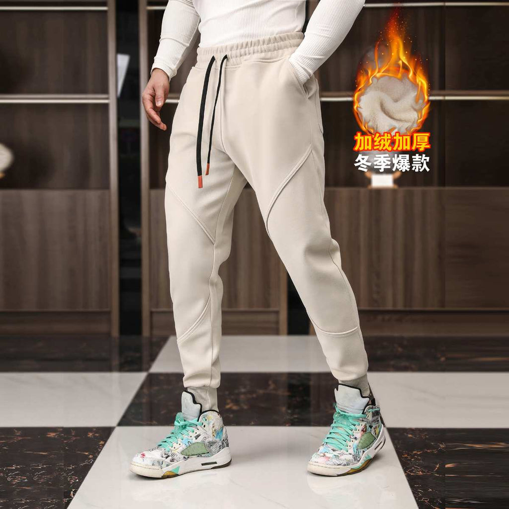 Mens Gym Fitness 70% cotton 30% polyester Pants A-224-fleece print logo 25