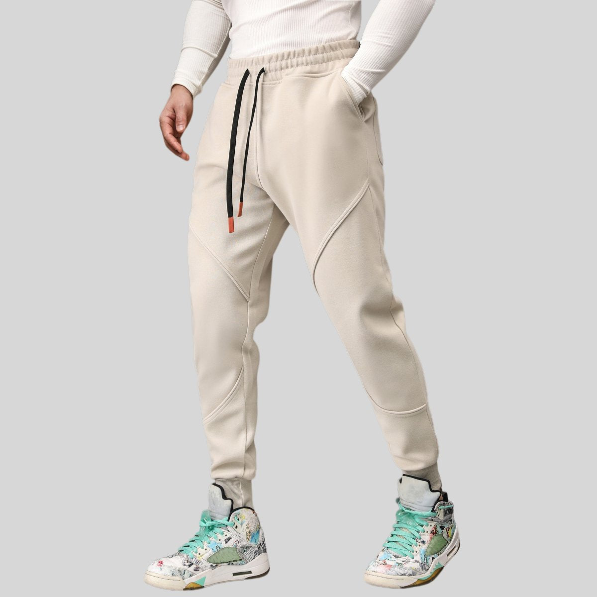 Mens Gym Fitness 70% cotton 30% polyester Pants A-224-fleece print logo 1