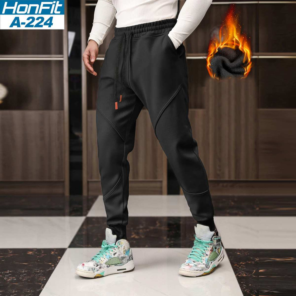 Mens Gym Fitness 70% cotton 30% polyester Pants A-224-fleece print logo 17