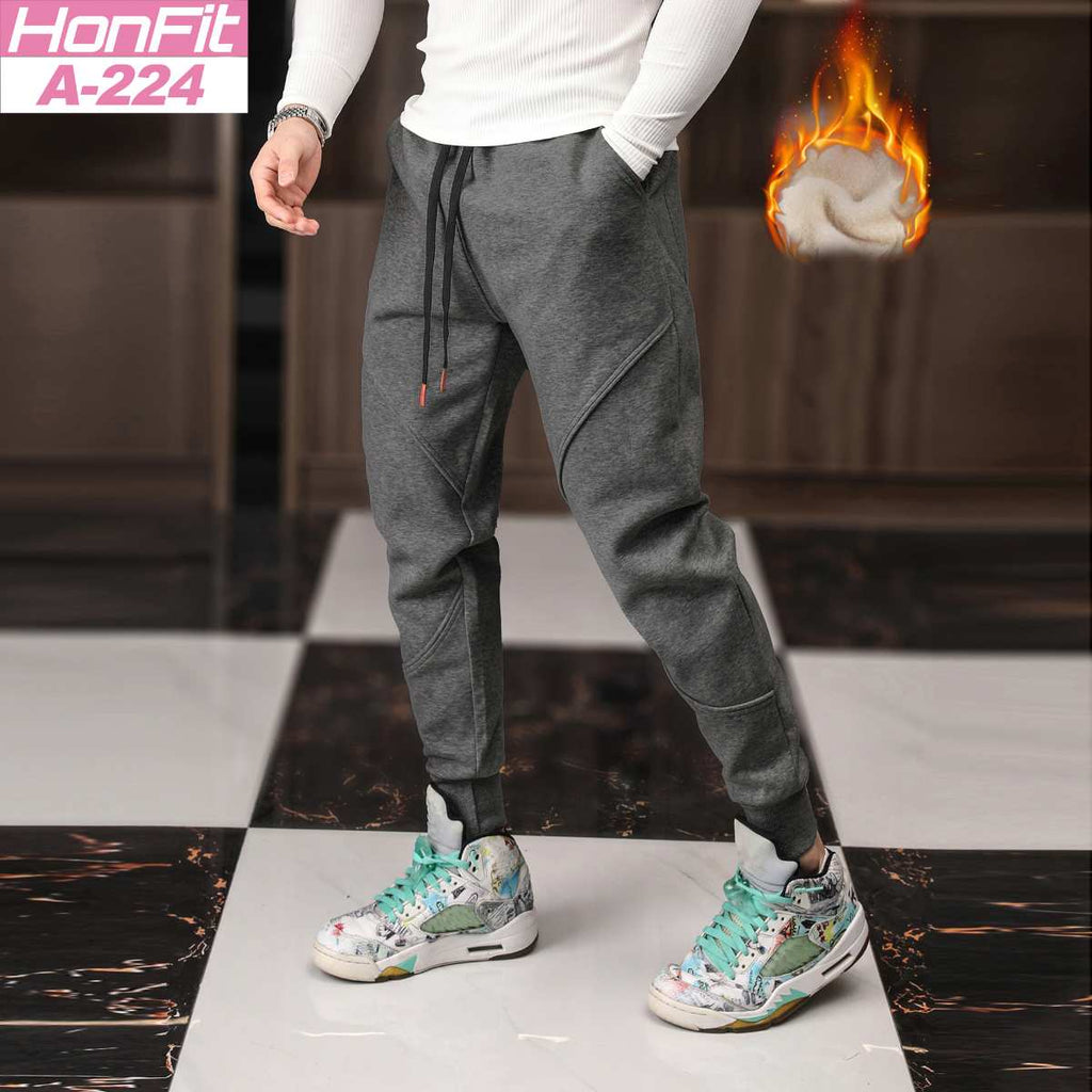 Mens Gym Fitness 70% cotton 30% polyester Pants A-224-fleece print logo 22