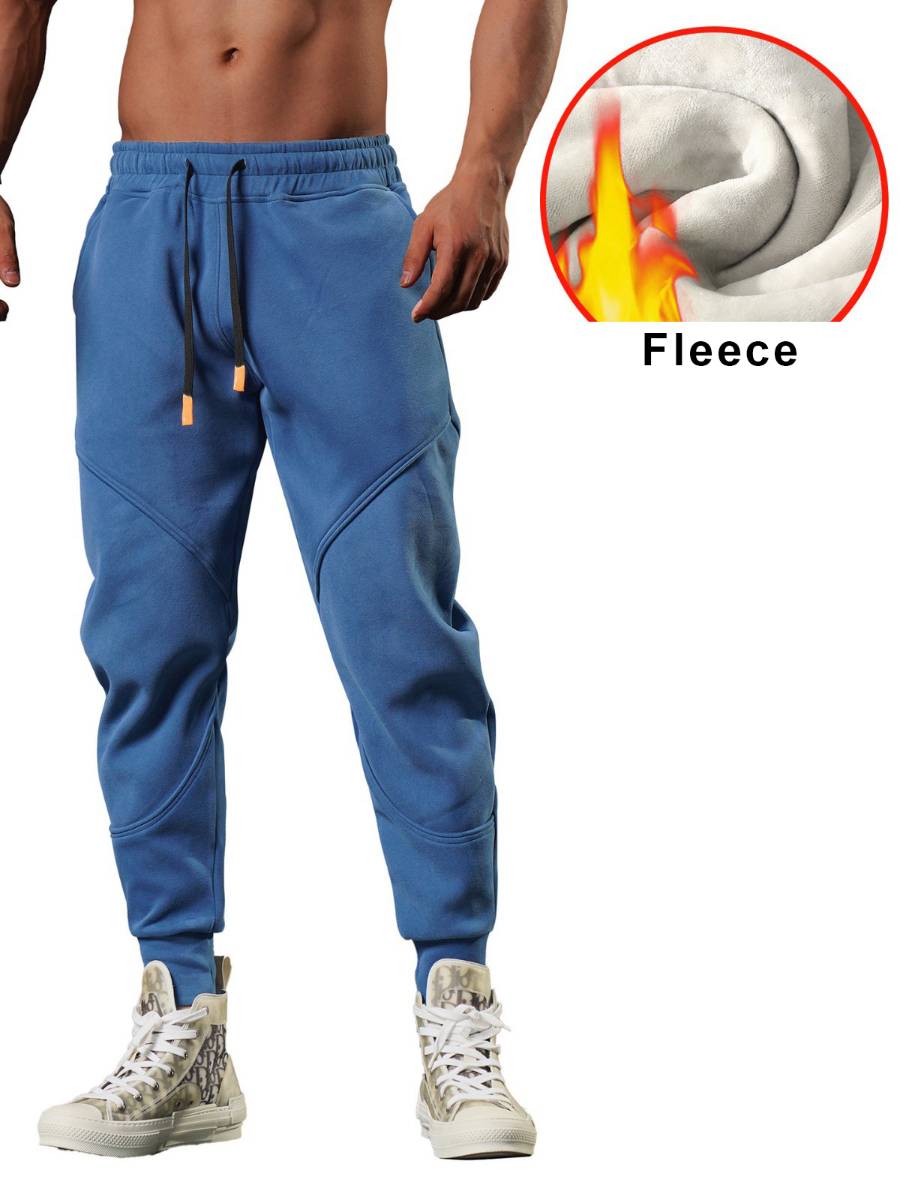 Mens Gym Fitness 70% cotton 30% polyester Pants A-224-fleece print logo 6