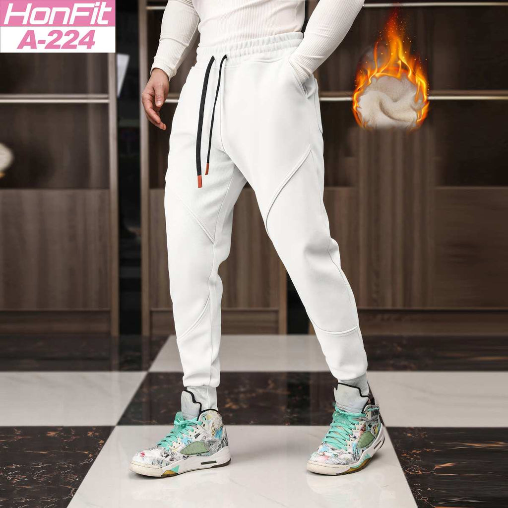 Mens Gym Fitness 70% cotton 30% polyester Pants A-224-fleece print logo 18