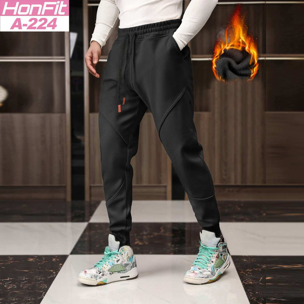 Mens Gym Fitness 70% cotton 30% polyester Pants A-224-fleece print logo 23