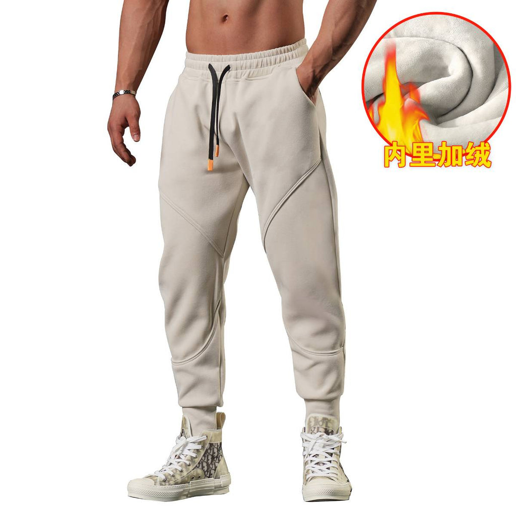 Mens Gym Fitness 70% cotton 30% polyester Pants A-224-fleece print logo 31