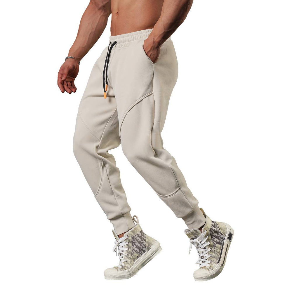 Mens Gym Fitness 70% cotton 30% polyester Pants A-224-fleece print logo 36