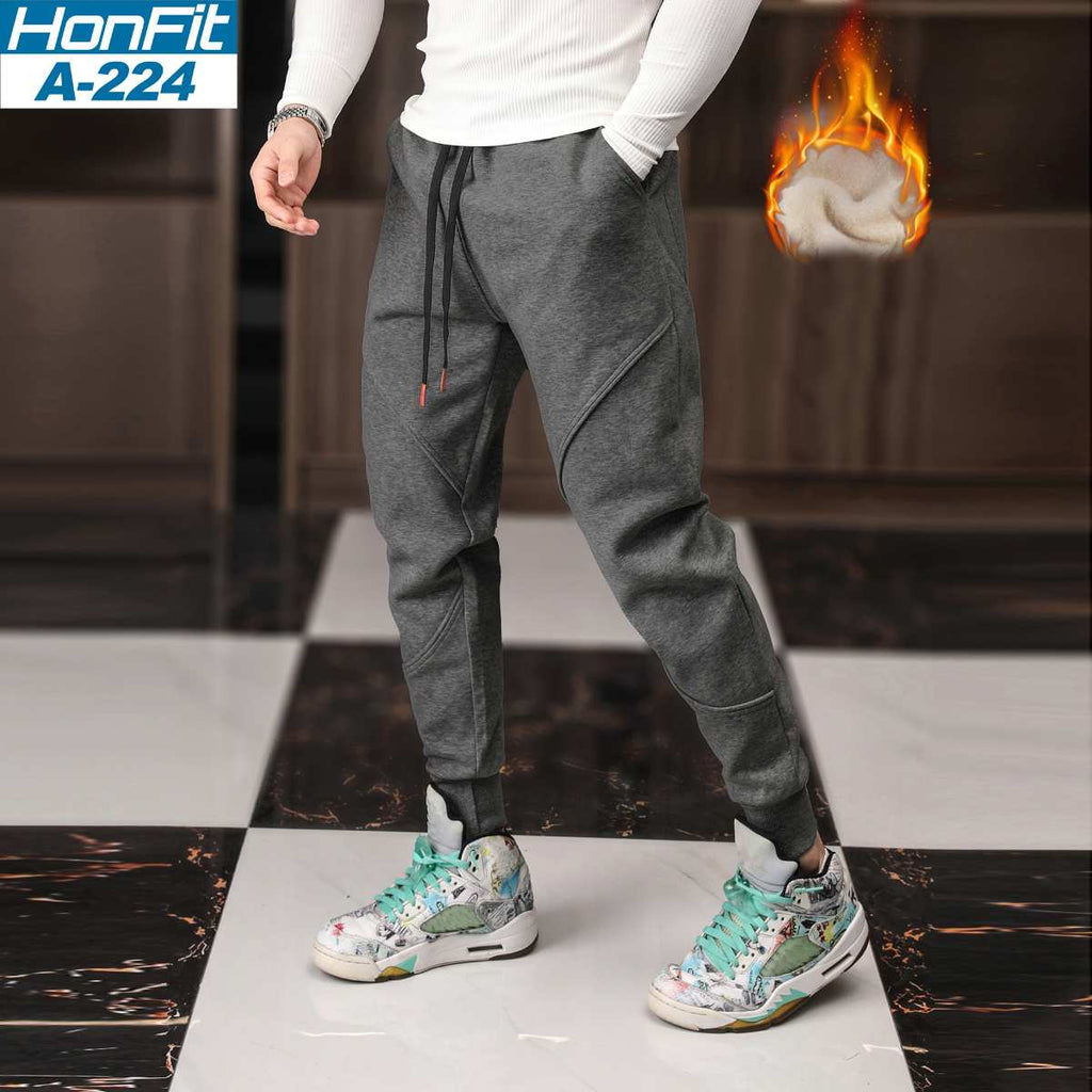 Mens Gym Fitness 70% cotton 30% polyester Pants A-224-fleece print logo 16