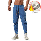 Mens Gym Fitness 70% cotton 30% polyester Pants A-224-fleece print logo 8