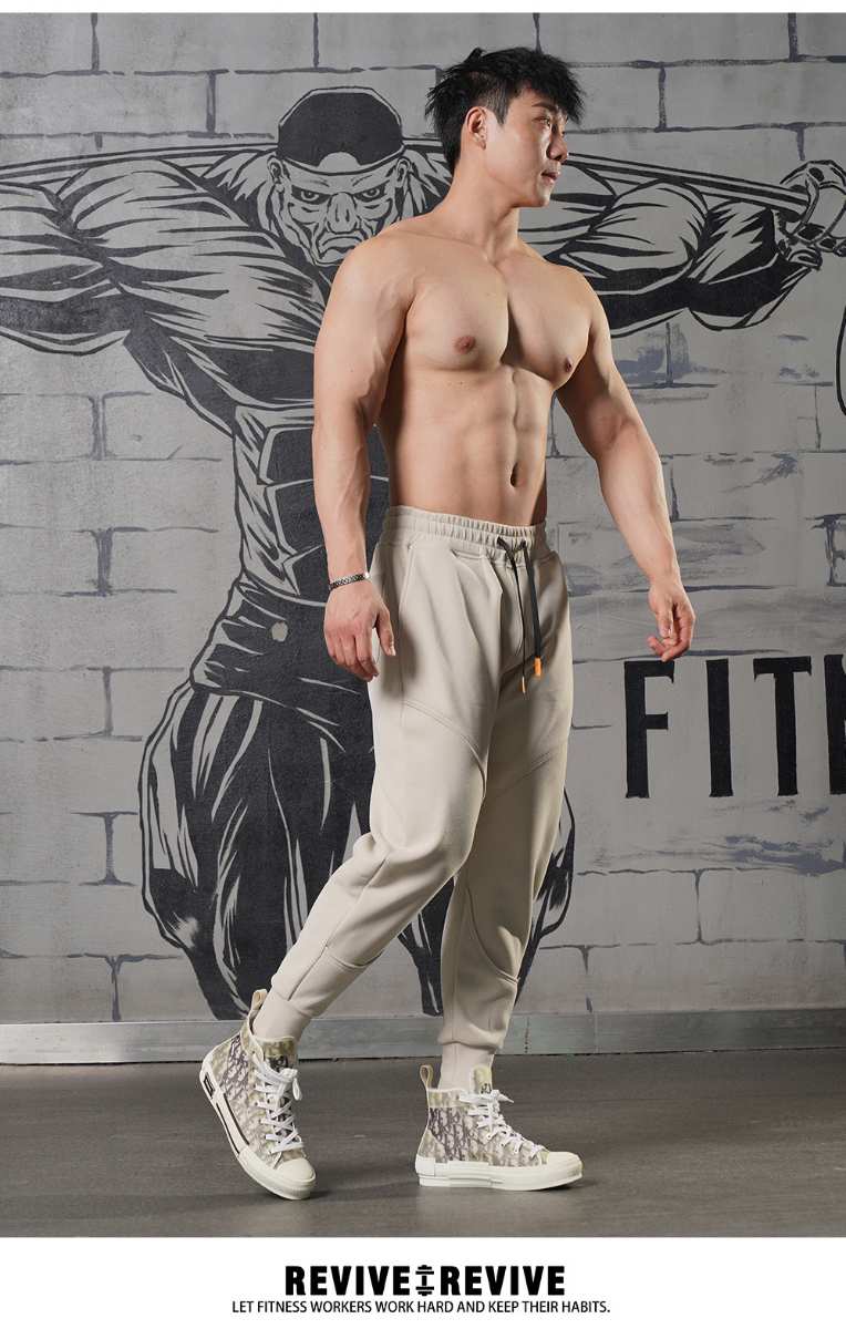 Mens Sports Fitness 70% cotton 30% polyester Pants A-224 print logo 37