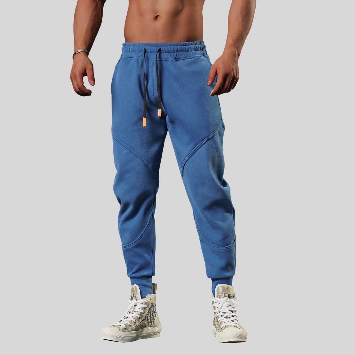 Mens Sports Fitness 70% cotton 30% polyester Pants A-224 print logo 1
