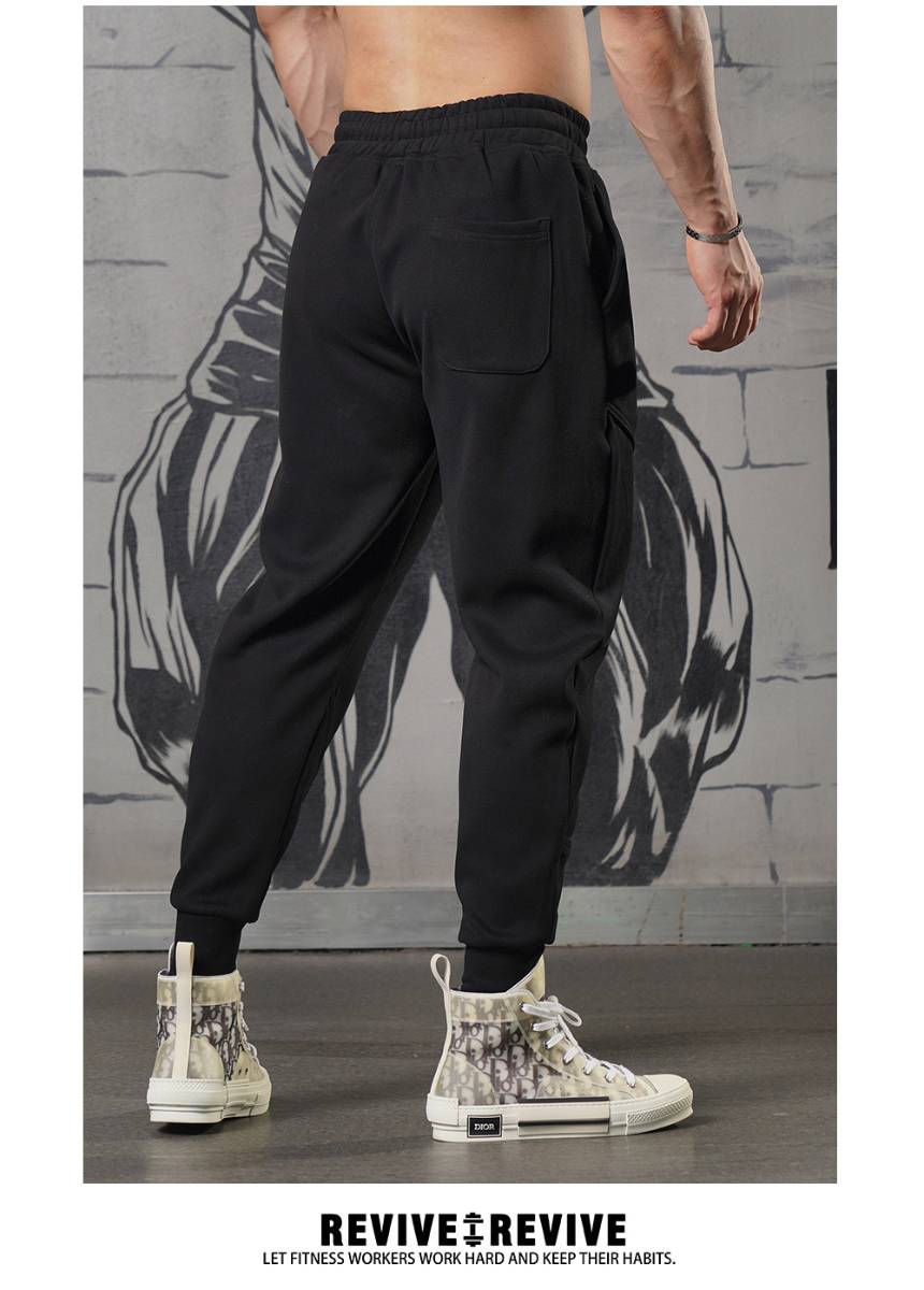 Mens Sports Fitness 70% cotton 30% polyester Pants A-224 print logo 41