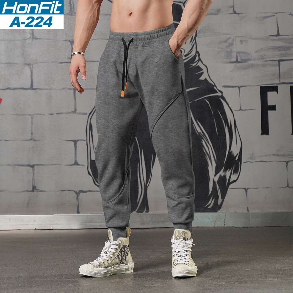 Mens Sports Fitness 70% cotton 30% polyester Pants A-224 print logo 6