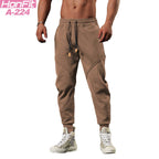 Mens Sports Fitness 70% cotton 30% polyester Pants A-224 print logo 14