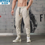 Mens Sports Fitness 70% cotton 30% polyester Pants A-224 print logo 7