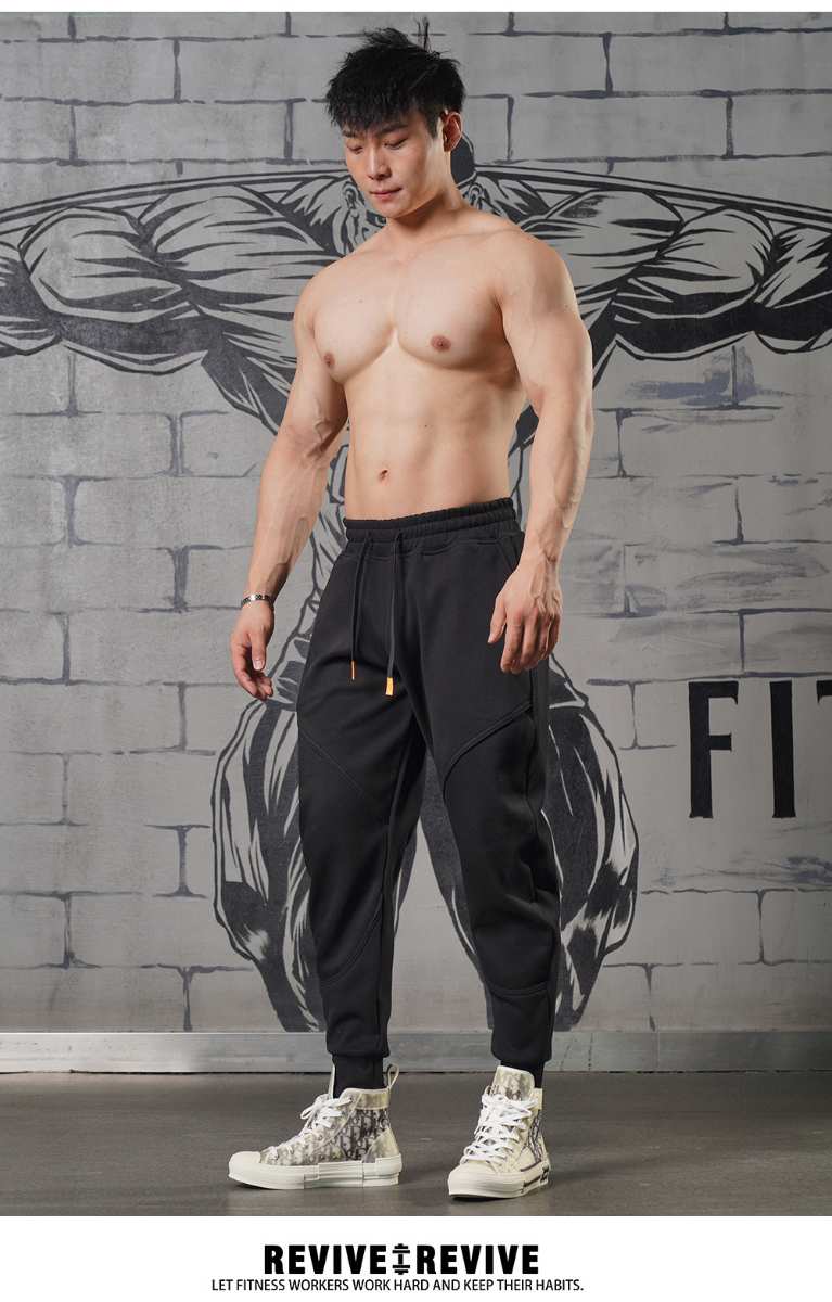 Mens Sports Fitness 70% cotton 30% polyester Pants A-224 print logo 39