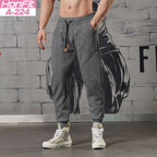 Mens Sports Fitness 70% cotton 30% polyester Pants A-224 print logo 11