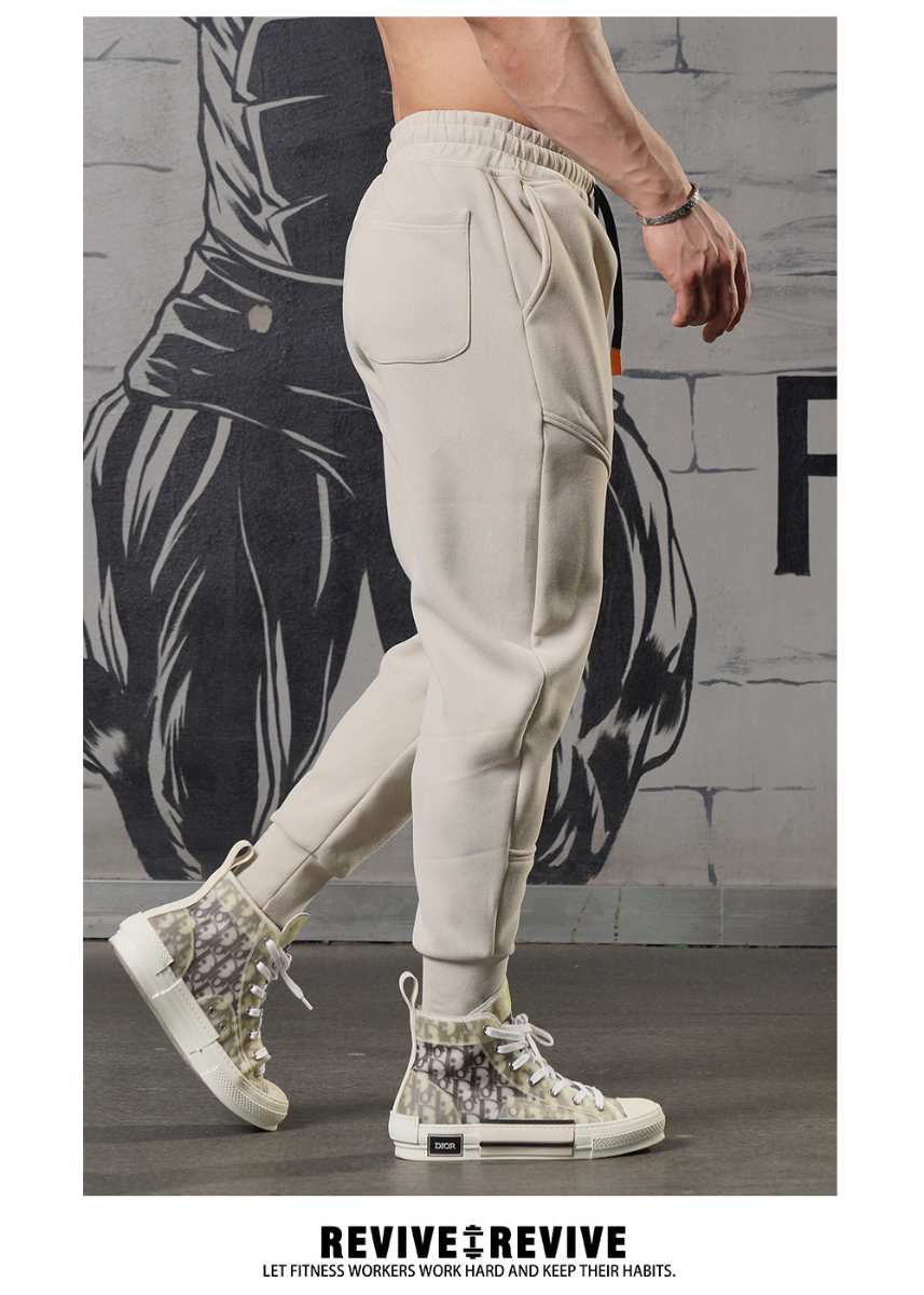 Mens Sports Fitness 70% cotton 30% polyester Pants A-224 print logo 35