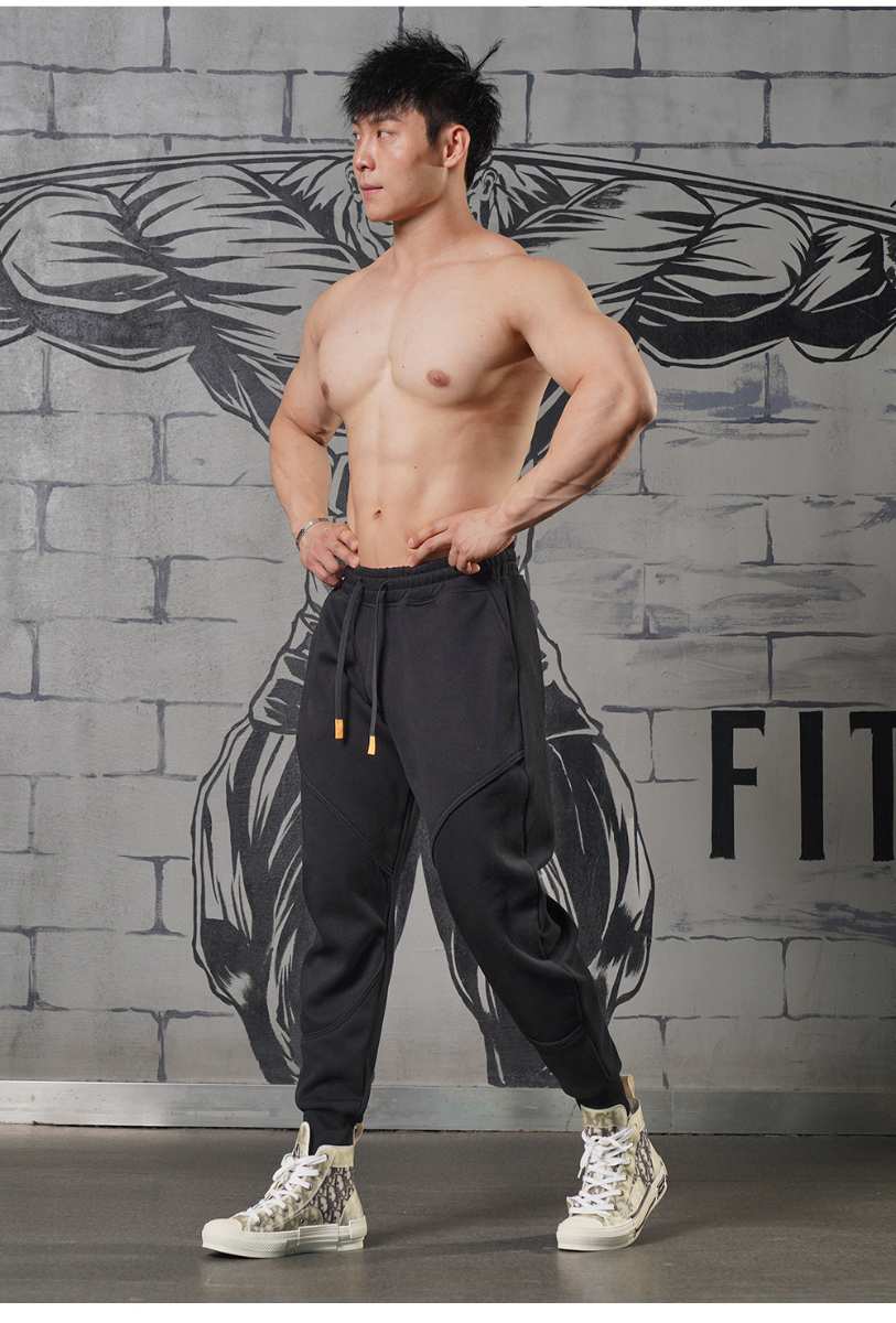 Mens Sports Fitness 70% cotton 30% polyester Pants A-224 print logo 43