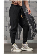 Mens Sports Fitness 70% cotton 30% polyester Pants A-224 print logo 40