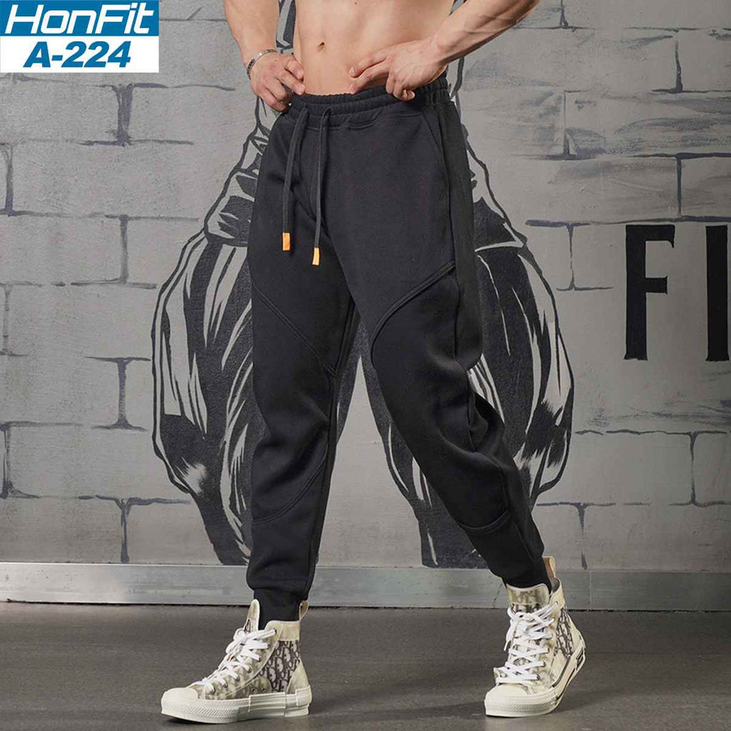 Mens Sports Fitness 70% cotton 30% polyester Pants A-224 print logo 4