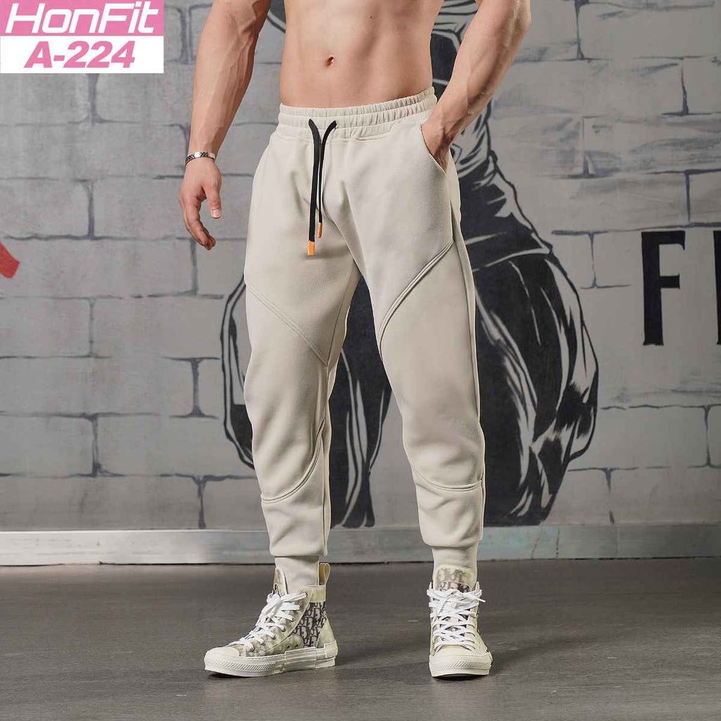 Mens Sports Fitness 70% cotton 30% polyester Pants A-224 print logo 12