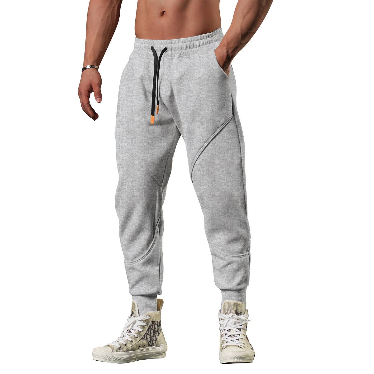 Mens Sports Fitness 70% cotton 30% polyester Pants A-224 print logo 24