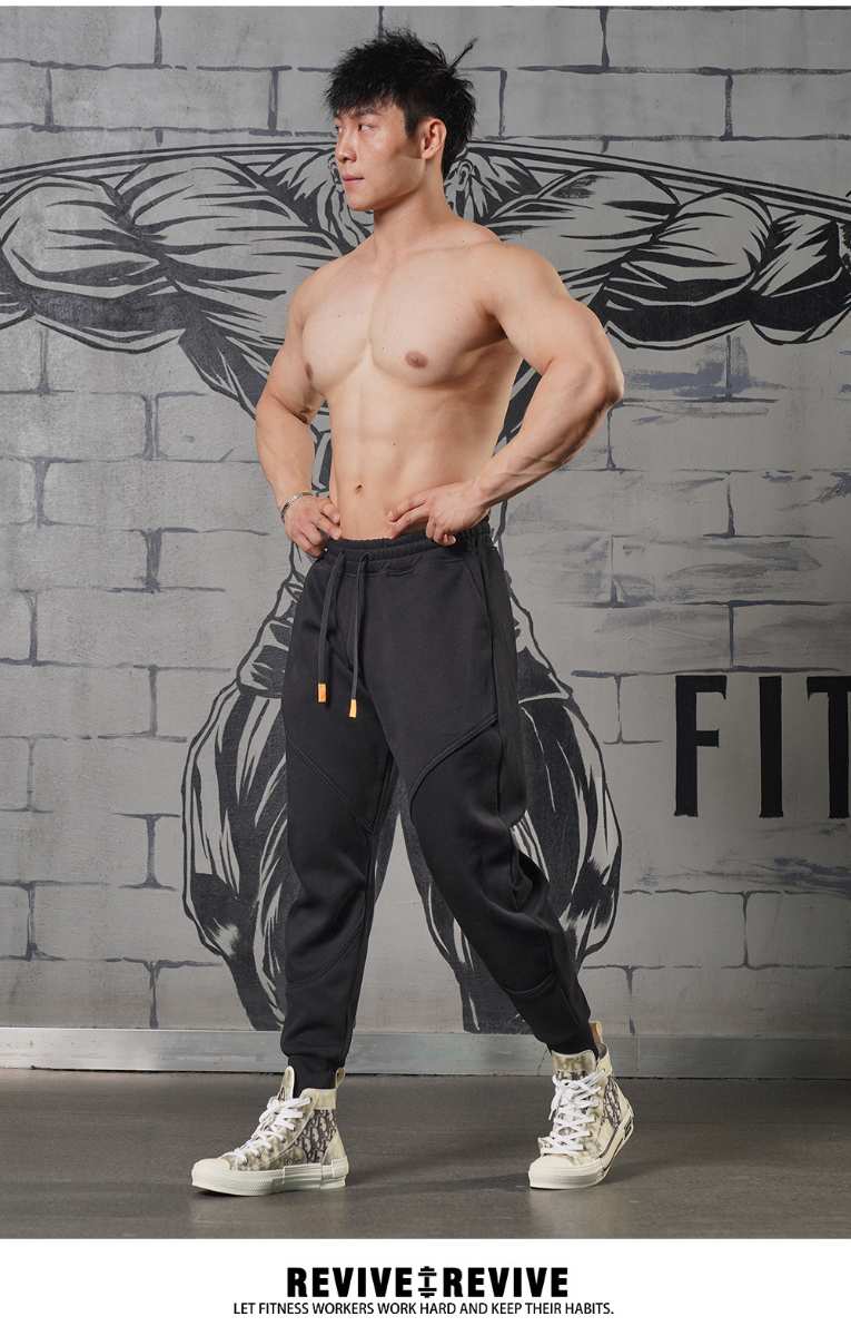 Mens Sports Fitness 70% cotton 30% polyester Pants A-224 print logo 44