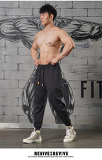 Mens Sports Fitness 70% cotton 30% polyester Pants A-224 print logo 44