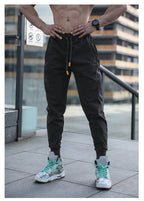 Mens Gym Workout 80% cotton 20% polyester Pants A-250-thin print logo 35