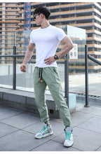 Mens Gym Workout 80% cotton 20% polyester Pants A-250-thin print logo 31