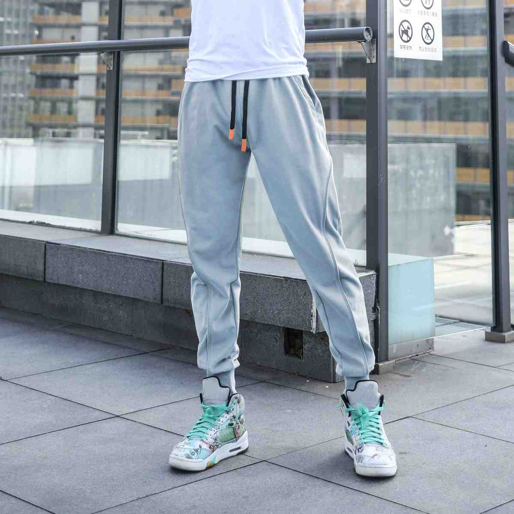Mens Gym Workout 80% cotton 20% polyester Pants A-250-thin print logo 40
