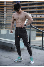 Mens Gym Workout 80% cotton 20% polyester Pants A-250-thin print logo 34