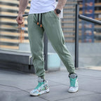 Mens Gym Workout 80% cotton 20% polyester Pants A-250-thin print logo 38