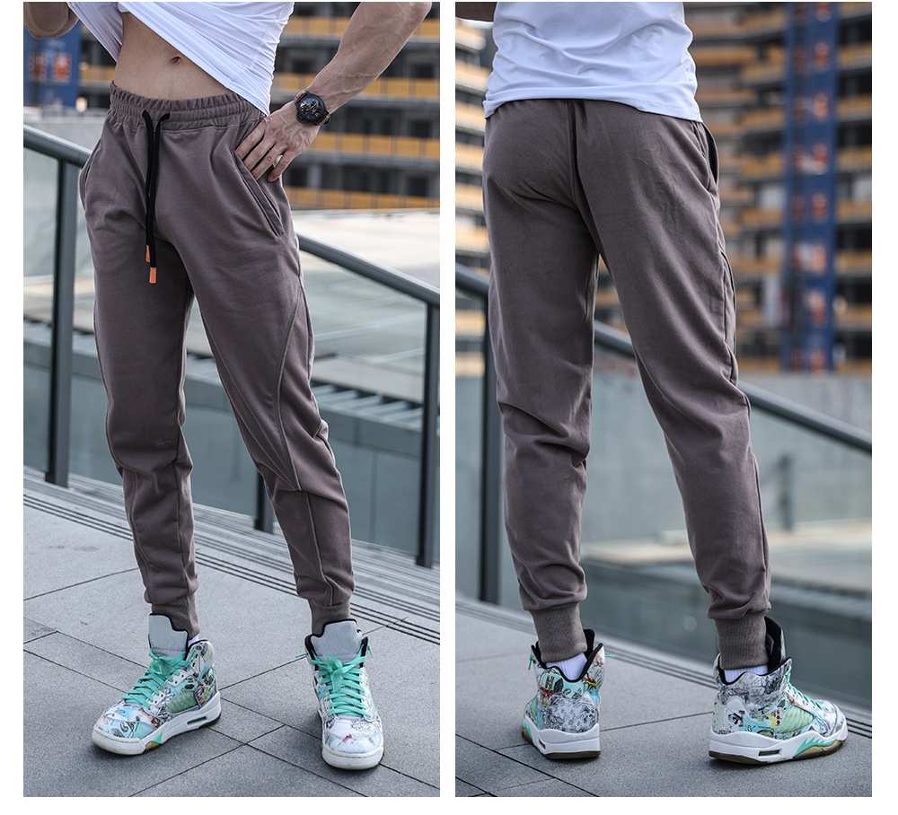 Mens Gym Workout 80% cotton 20% polyester Pants A-250-thin print logo 30