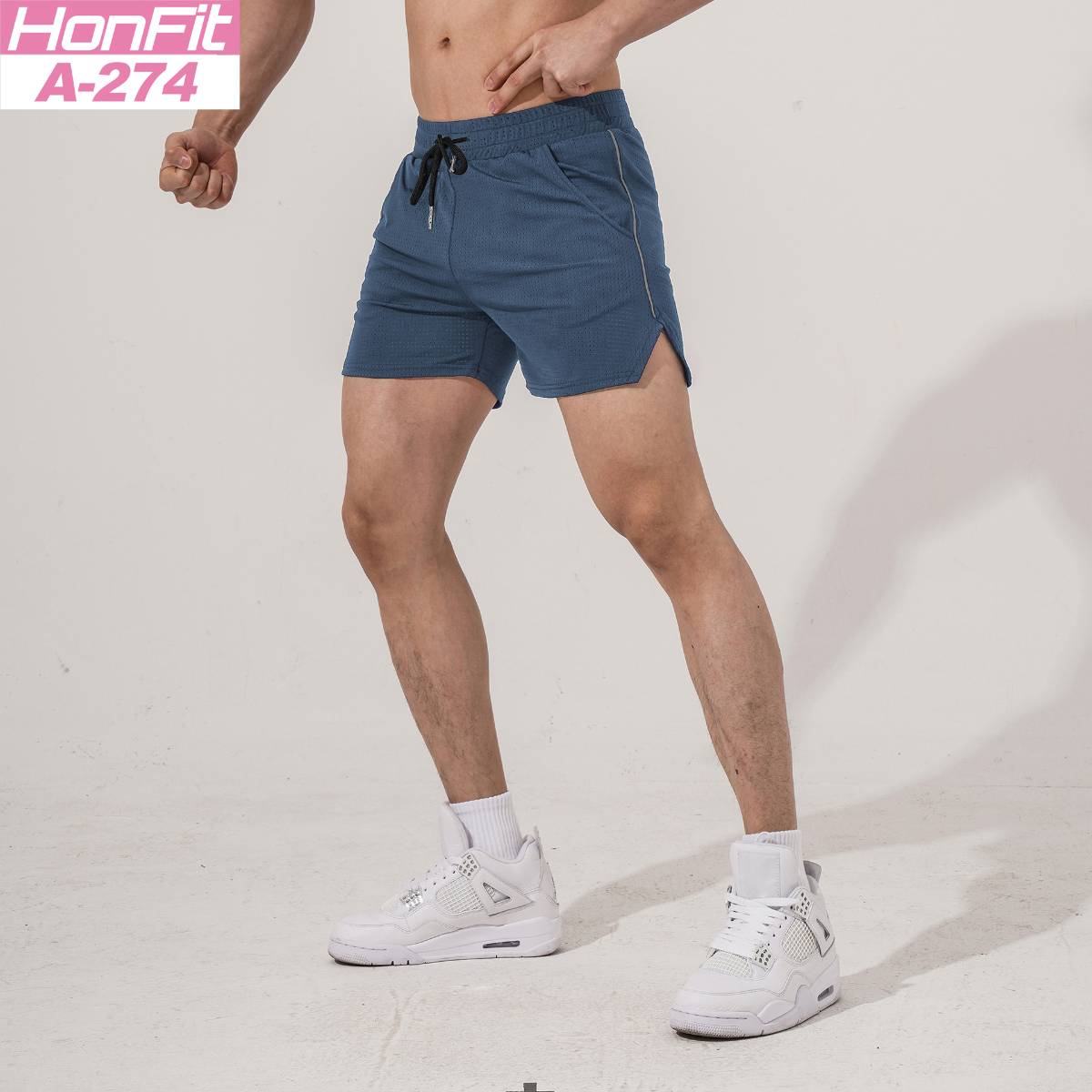 Mens Running Mesh 100% polyester Shorts A-274 print logo 14