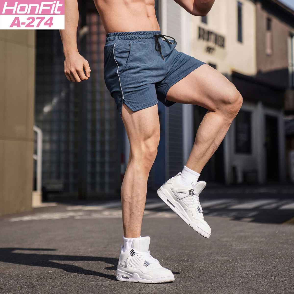 Mens Running Mesh 100% polyester Shorts A-274 print logo 10