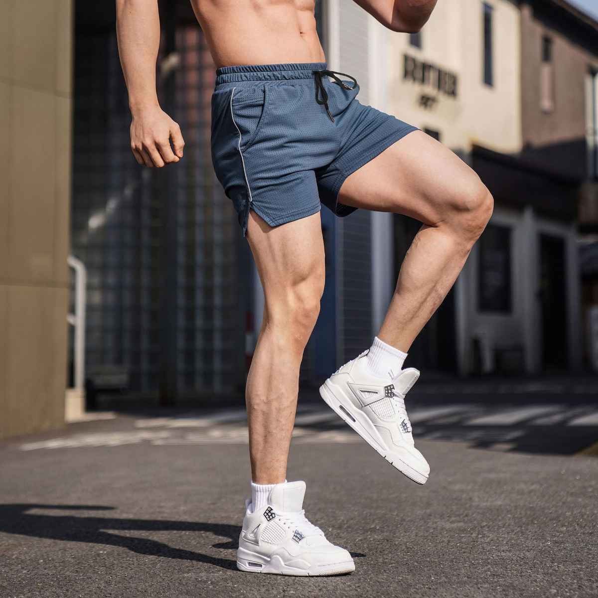 Mens Running Mesh 100% polyester Shorts A-274 print logo 34