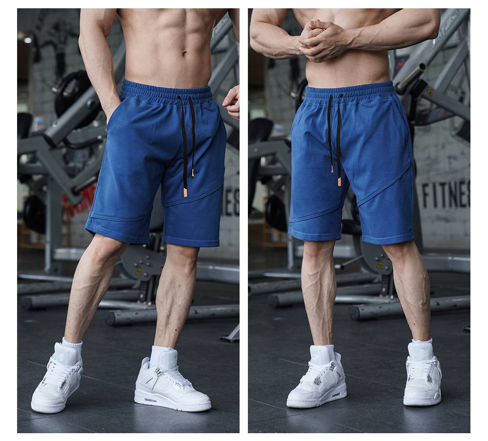 Mens Fitness Workout 80% Cotton 20% Polyester Shorts A-279 print logo 21