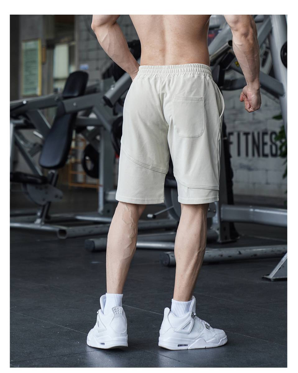 Mens Fitness Workout 80% Cotton 20% Polyester Shorts A-279 print logo 23