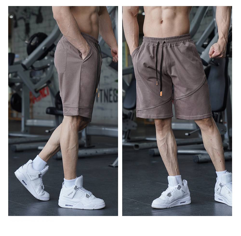 Mens Fitness Workout 80% Cotton 20% Polyester Shorts A-279 print logo 27