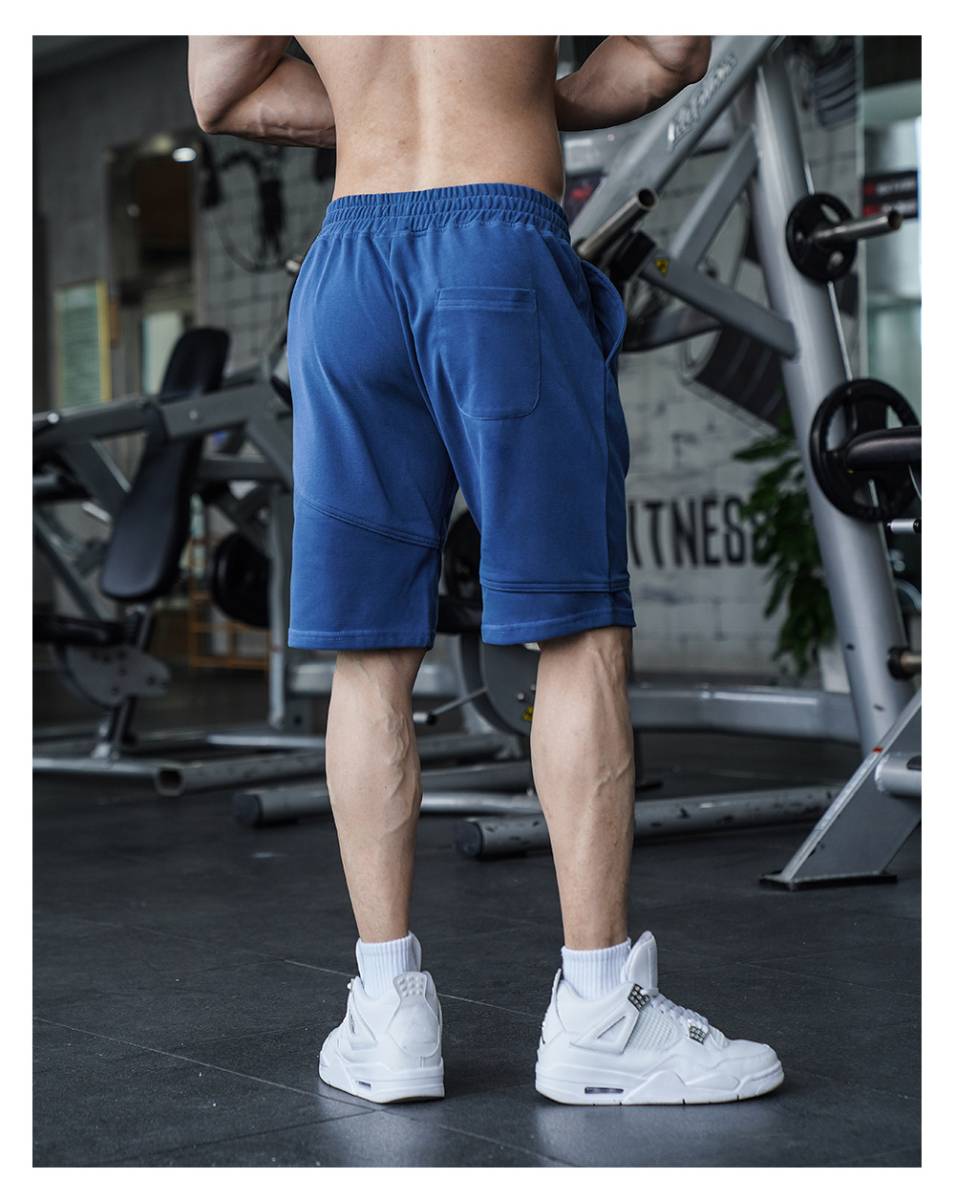 Mens Fitness Workout 80% Cotton 20% Polyester Shorts A-279 print logo 20