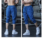 Mens Gym Workout 80% Cotton 20% Polyester 3/4 Pants A-282 print logo 37