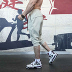 Mens Gym Workout 80% Cotton 20% Polyester 3/4 Pants A-282 print logo 49